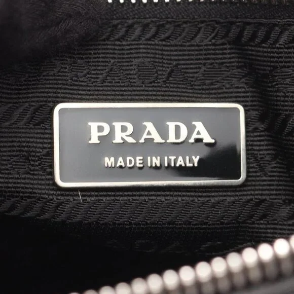 Prada Shoulder Bag Black Nylon Leather Triangle Logo Shoulder Bag - Picture 4 of 10